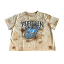 Burned Blue Rolling Stones Tee Cream