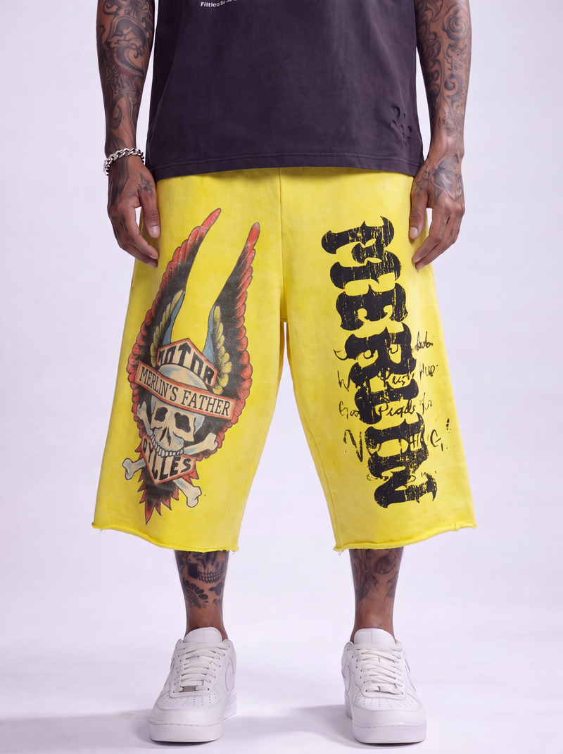 Merlin Moto Shorts Lemon Yellow
